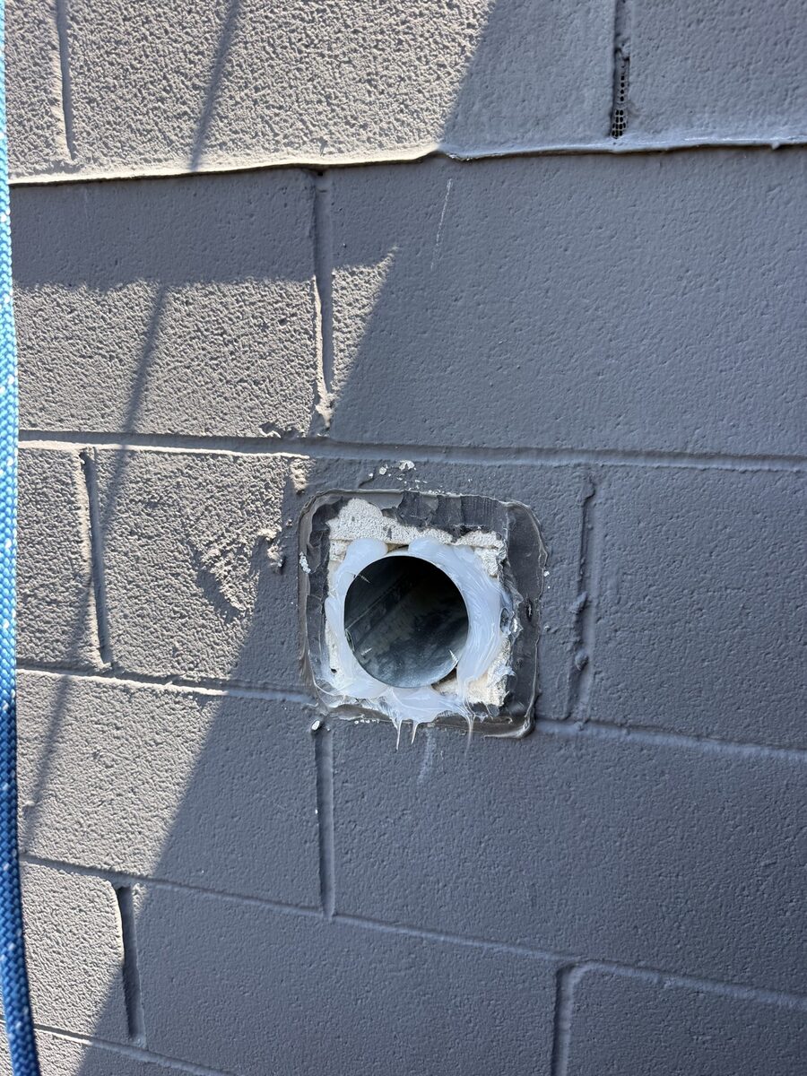 Dryer vent duct cleared to bare metal
